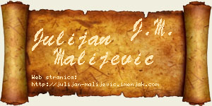 Julijan Malijević vizit kartica